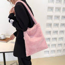 #A Women Purse Handbags Large Capacity Shopping Bags Soft Plush Fluffy Fur for L
