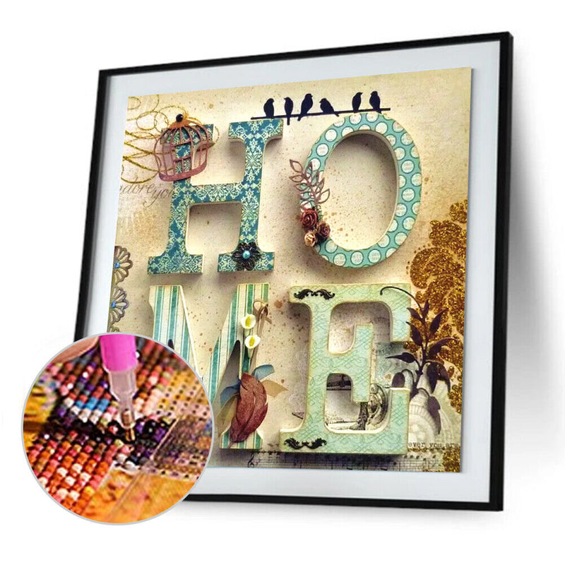 5D DIY Full Drill Diamond Painting Text Cross Stitch Embroidery Kit (JH408)