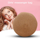 Round Cute Kids Girls Shoulder Bags Straw Woven Summer Messenger Mini Coin Purse