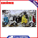 Home Weatherproof Retro Chic Motorcycle Sign Iron Painting Wall Drawing Template