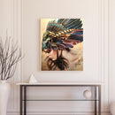 Girl with Feathers Oil Paint By Numbers DIY Handpainted on Canvas Wall Art