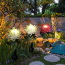 Solar Power Chrysanthemum Ground Light Flower Outdoor Garden Decor (Pink) Newly