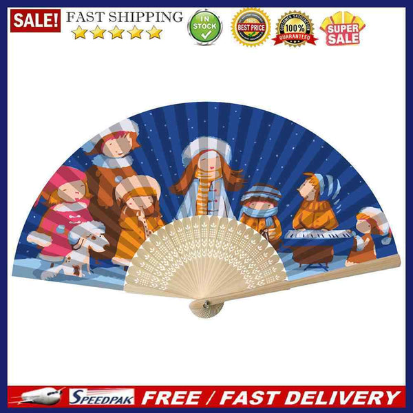 Hand Painted Folding Fan Oil Paint By Numbers DIY Kid Concert Draw Picture Gift