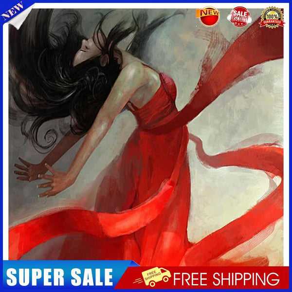 20X20cm Frameless Oil Paint By Numbers DIY Painting (Dancing Girl In Red)