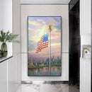 Diamond Painting Full Round Drill American Flag Rhinestone Modern Handmade Cr
