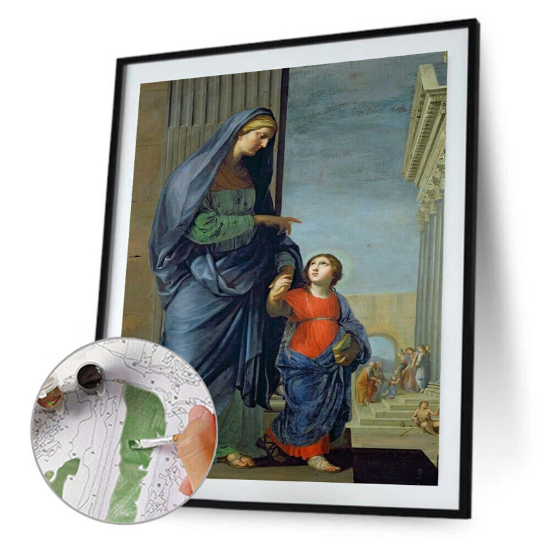 Virgin Child Colouring Oil Canvas Picture DIY Hand Painted Paint By Numbers Kit