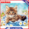 DIY Abstract Acrylic Picture Gift Cat in Basketball Digital Oil Hand Painting Kit