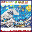 Full Round Luminous Diamond Painting Starry Night Rhinestone Wall Picture Gif