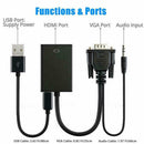 VGA Male To HDMI-compatible Output 1080P HD Audio AV HDTV Video Adapter G2 hot.