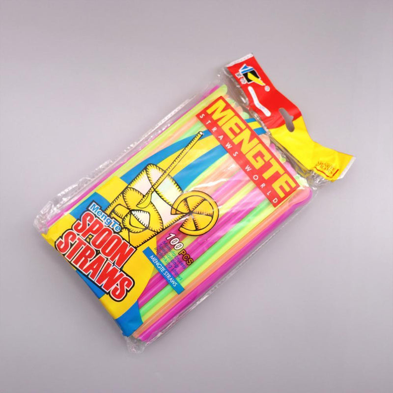 Portable Scoop Straws - Safe BPA Free Plastic Material Random Color Straws