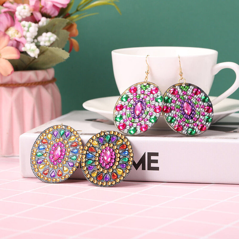DIY Diamond Painting Mandala Patterns Stud Earrings for Women (RZ003) Newly