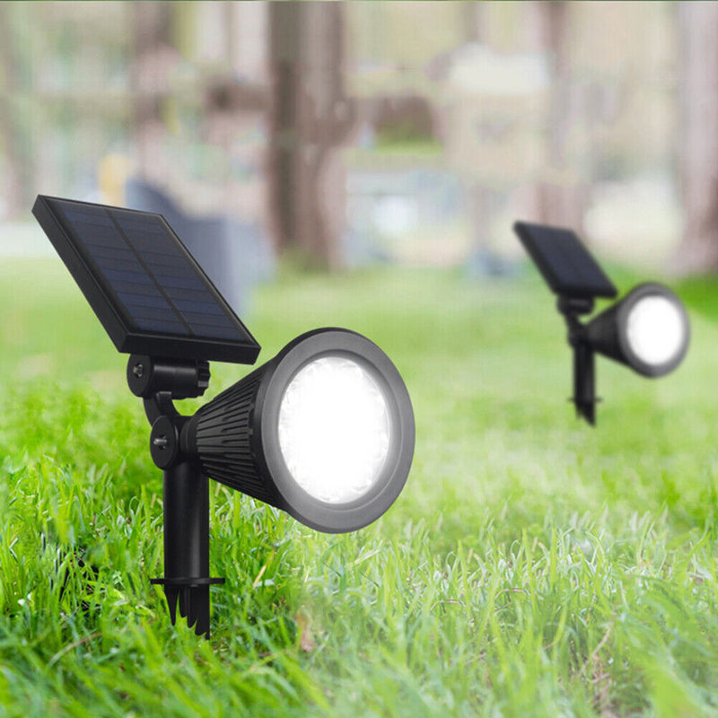 12LED Solar Lamp Outdoor Lawn Spotlight Colorful Ground Plug Light (White) Newly