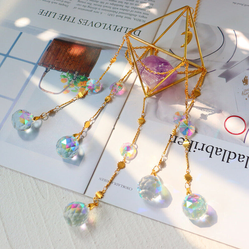 Crystal Wind Chimes Wall Window Door Hanging Ornaments Room Garden Home Decor