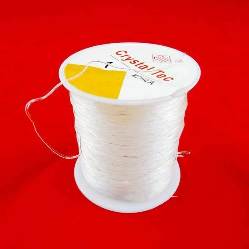0.8mm 100 Meter Clear Stretch Elastic Beading Cord Spool Roll Thread String M9C4