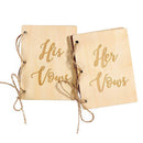 Her & His Vows Wood Photography Props Marriage Vows Booklets Wedding Decoration