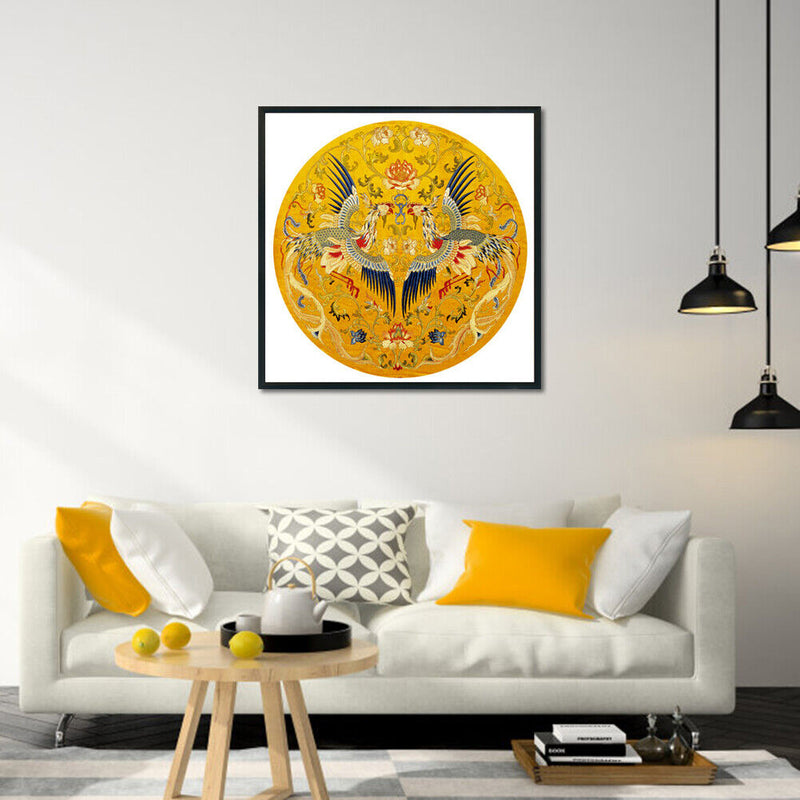 Stamped Cross Stitch Kit Flying Phoenixes Embroidery Canvas 11CT Needlework Set