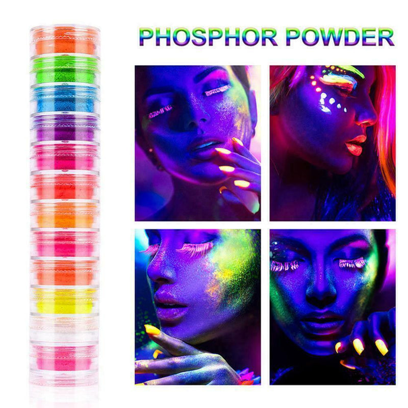 12 pcs Nail Powder Neon Pigment Dust Ombre Glitter Art Gradient Acrylic