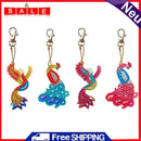 4pcs DIY Full Drill Diamond Key Chain Phenix Pendant Embroidery Keyrings Craft