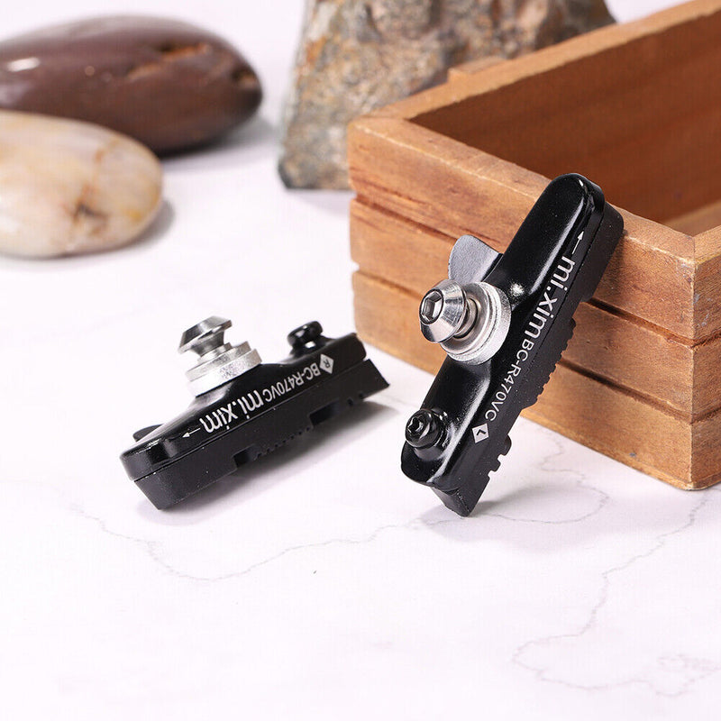 2X Road Bicycle Cycling Folding Bike V Brake Pads Holder Blocks (Black)