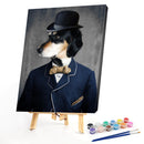 Gentleman Dog Oil Paint By Numbers Kit DIY Acrylic Painting on Canvas Craft