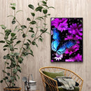 5D DIY Blue Butterfly Full Round Diamond Painting Wall Decor Rhinestone Picture