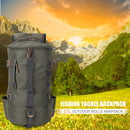 Large Fishing Tackle Backpack Cylindrical Fishing Gear Bags (Army Green) Newly