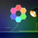 6pcs Colorful RGB Splicing Lamp Hexagonal Induction Quantum Honeycomb Light