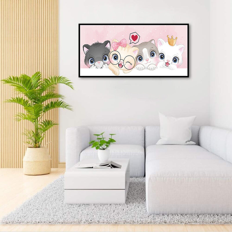 DIY Full Cross Stitch Art Painting 11CT Stamped Kitten Embroidery Wall Ornament