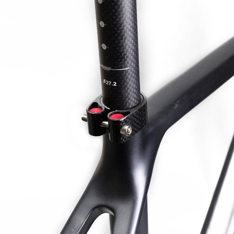 Carbon Fiber Bike Seatpost Clamp MTB Ultralight Seat Tube Clip (27.2mm) Newly