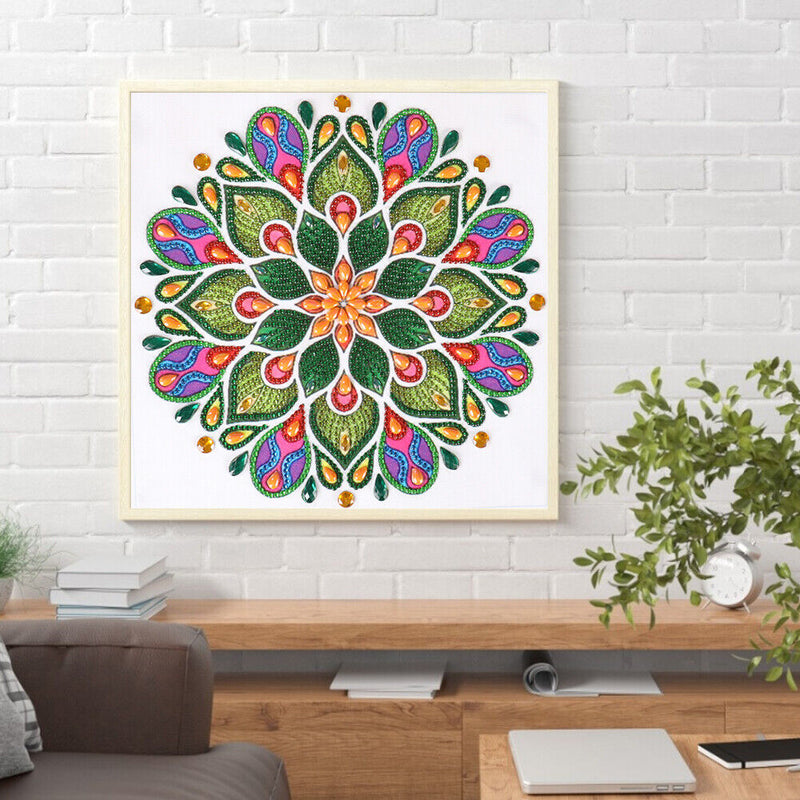 DIY Mosaic Mandala Pattern Part Special Shape Diamond Painting Kit (YK134) Newly