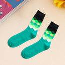 1 Pair British Cotton Socks Men Gradient Color Autumn Winter Socks Xmas Gift