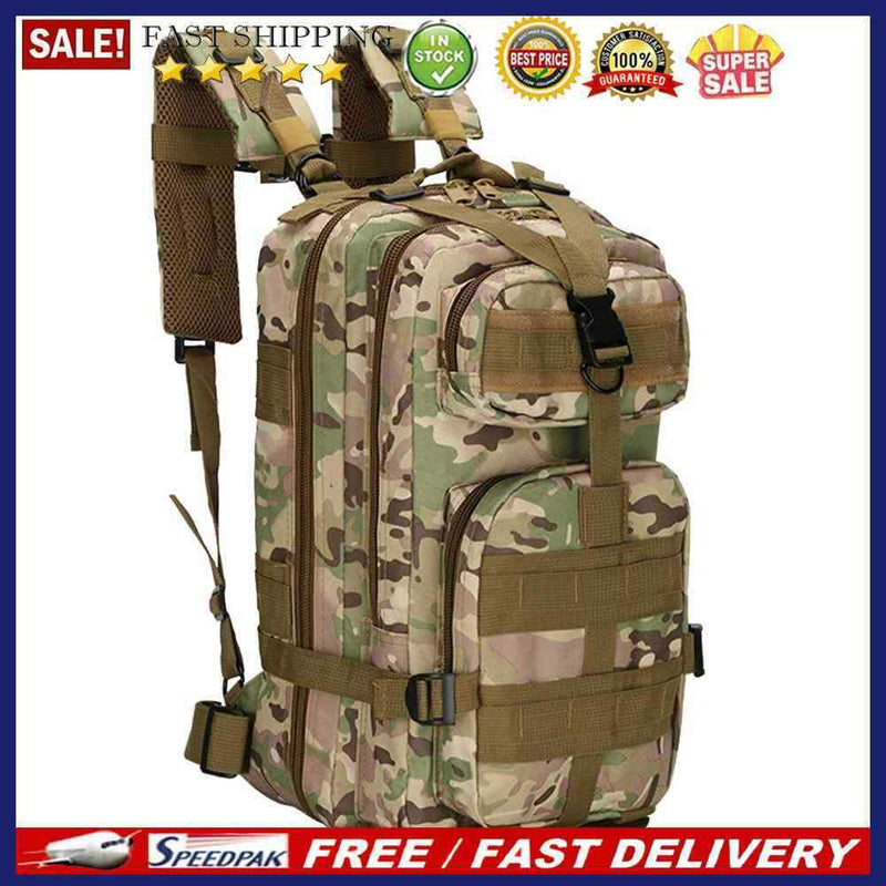 Outdoor Sports Backpack 25L Large 600D Oxford Molle Rucksack Bag (CP Camouflage)