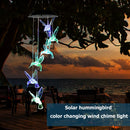 Solar Wind Chime Lamps Color Changing Hummingbird Pendant Lights Garden Decor
