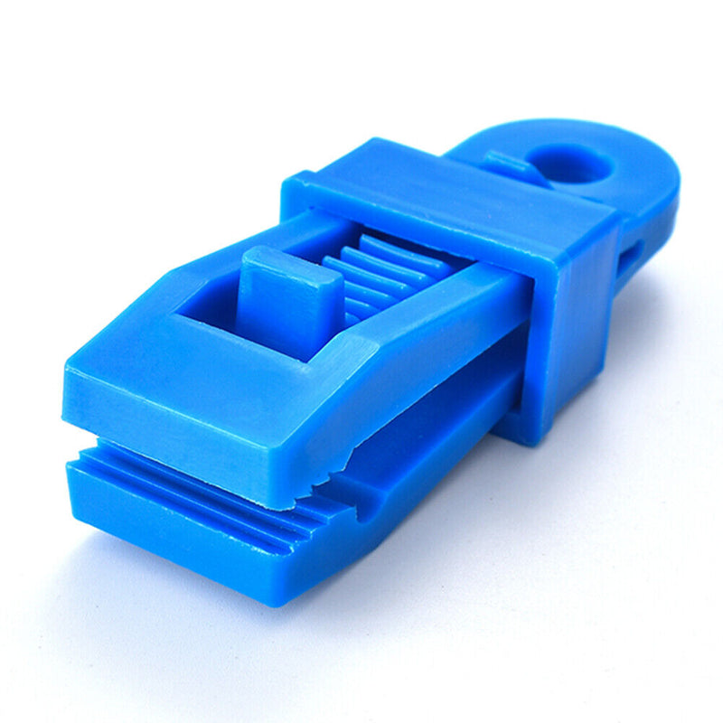 10pcs Outdoor Large Canopy Wind Rope Clamps Windproof Tent Clips (Blue) Newly