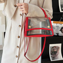 PVC Women Clear Crossbody Bag Summer Female PU Leather Handbags Phone Purses