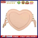 Female Solid Color Love Heart Shoulder Bag Ladies Mini PU Leather Zipper Purse