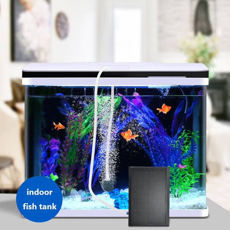 Solar Powered Oxygen Pump Aerator Outdoor Indoor Aquatic Fishing Oxygenator Set