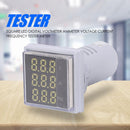 Square LED Digital Voltmeter Voltage Current Frequency Tester Meter (White)