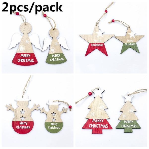 Xmas Hanging Christmas Tree Decoration Wooden Ornaments  Snowman/Elk/Angel