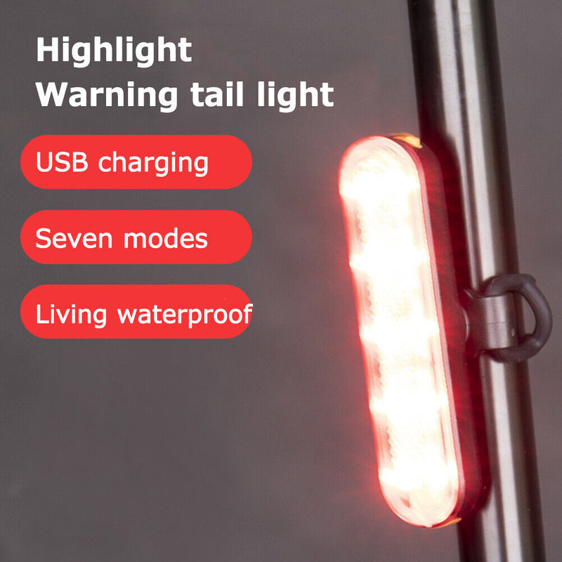 Powerful Bicycle Lighting 7 Modes Bike Taillight USB Rechargeable Bike Rear