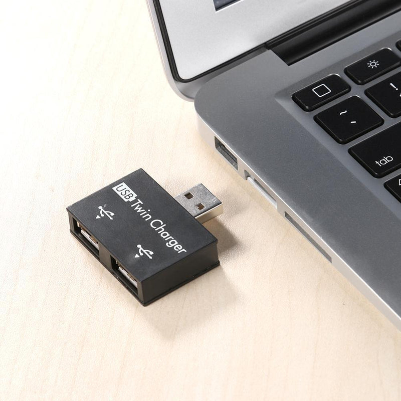 Hillrong USB 2.0 Male to Dual Female Charger Dual 2 Port USB DC 5V Charging