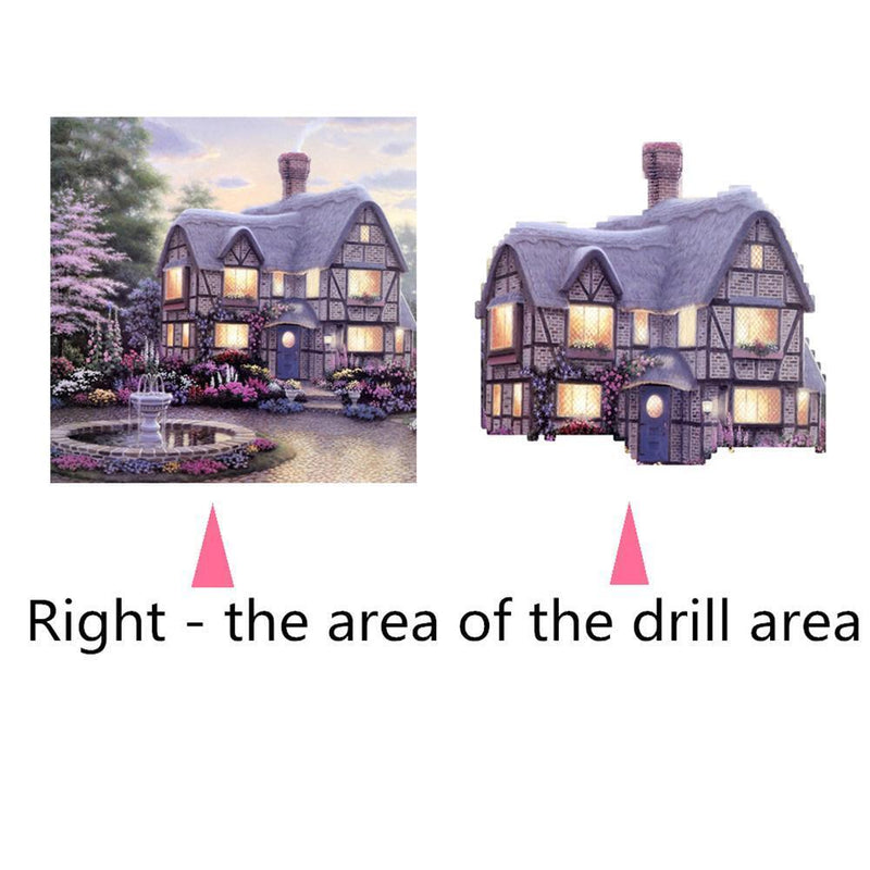 Newzeroin DIY 5D Diamond Painter Set, Complete Drill Lighting, Warm House, Kre