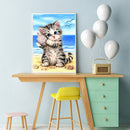 11CT Stamped DIY Cat Full Embroider Needlework Cross Stitch Kits