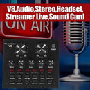 V8 Audio USB Bluetooth Headset Microphone Webcast Personal Entertainment Stream