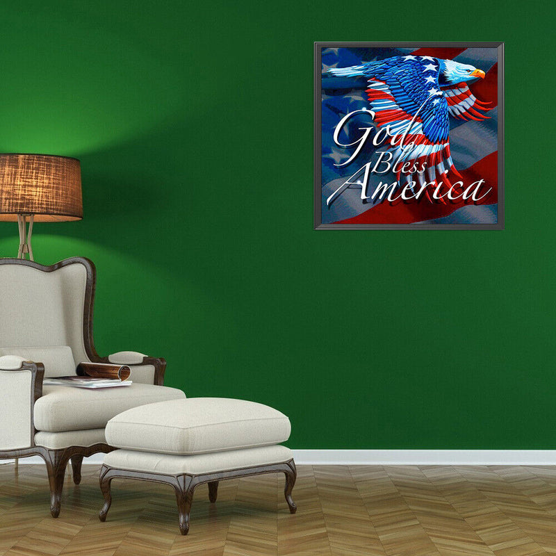 5D Diamond Painting American Eagle Full Round Rhinestone DIY Home Decoration Set