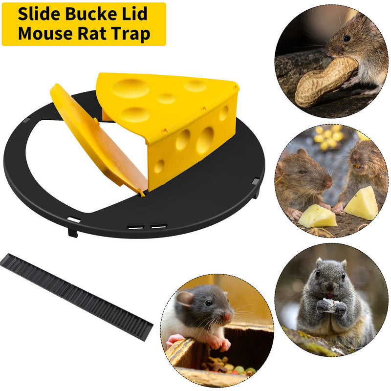 Flip N Slide Bucket Lid Mouse Trap Auto Reset for Indoor Outdoor (1 Ramp) Newly