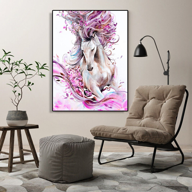 Painting By Numbers DIY Flower Horse Hand Painted Canvas Oil Art Picture Kit