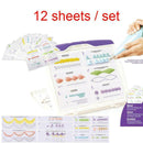 12 Sheets Set Cake Decorating Practice Board Icing Practicing Sugarcraft I1M4