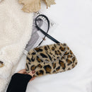 Portable Women Animal Underarm Bag Street Plush Top-handle Money Purse Clutches