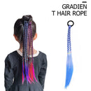 Girls Kids Elastic Wig Rubber Band Rope Ponytail Braider Hair Tie (Blue) Newly